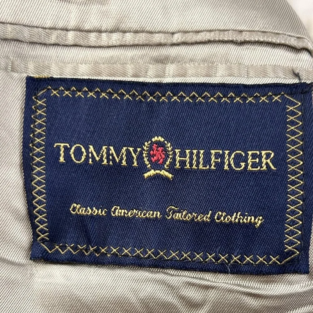 Tommy Hilfiger Blazer Mens 44R Gray Glen Plaid Tweed Sport Coat 3 Button Classic